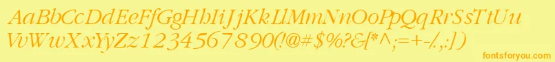 GaramondlightsskItalic Font – Orange Fonts on Yellow Background