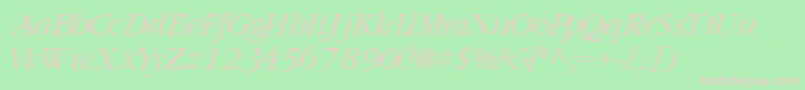 GaramondlightsskItalic Font – Pink Fonts on Green Background