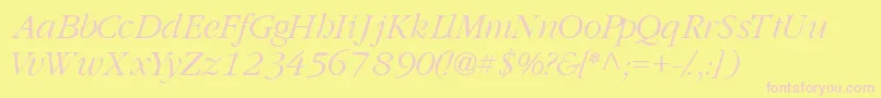 GaramondlightsskItalic Font – Pink Fonts on Yellow Background