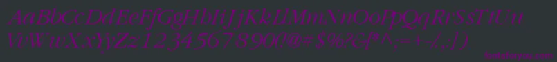 GaramondlightsskItalic Font – Purple Fonts on Black Background