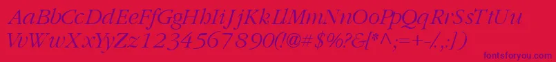 GaramondlightsskItalic-fontti – violetit fontit punaisella taustalla