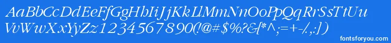 GaramondlightsskItalic Font – White Fonts on Blue Background
