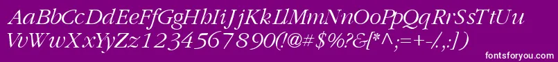 GaramondlightsskItalic Font – White Fonts on Purple Background