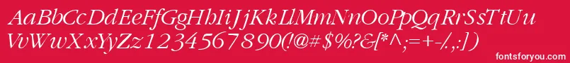 GaramondlightsskItalic Font – White Fonts on Red Background