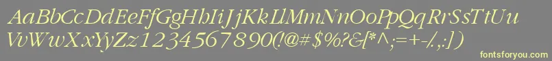 GaramondlightsskItalic Font – Yellow Fonts on Gray Background