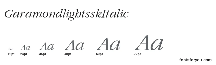 Размеры шрифта GaramondlightsskItalic