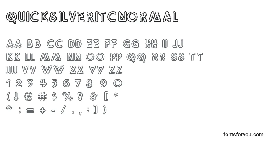 Fuente QuicksilveritcNormal - alfabeto, números, caracteres especiales