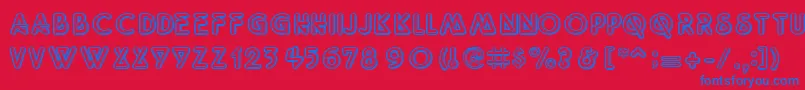 QuicksilveritcNormal Font – Blue Fonts on Red Background