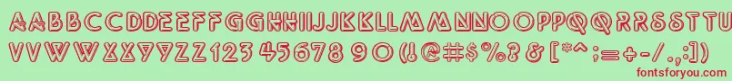 QuicksilveritcNormal Font – Red Fonts on Green Background