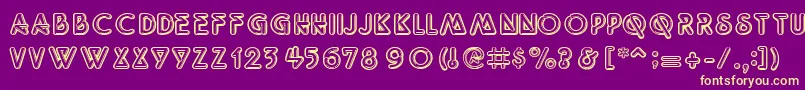 QuicksilveritcNormal Font – Yellow Fonts on Purple Background