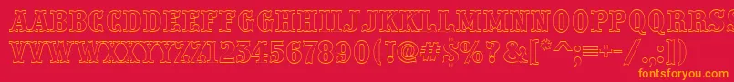 PresentumotlRegular Font – Orange Fonts on Red Background