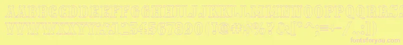 PresentumotlRegular Font – Pink Fonts on Yellow Background