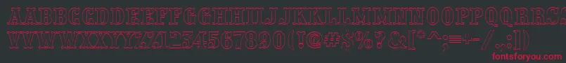 PresentumotlRegular Font – Red Fonts on Black Background