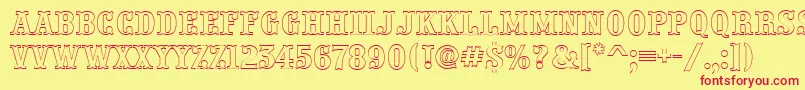 PresentumotlRegular Font – Red Fonts on Yellow Background