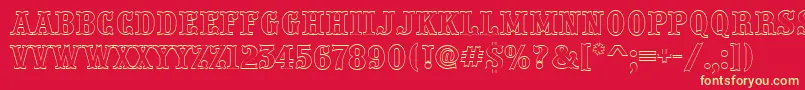 PresentumotlRegular Font – Yellow Fonts on Red Background