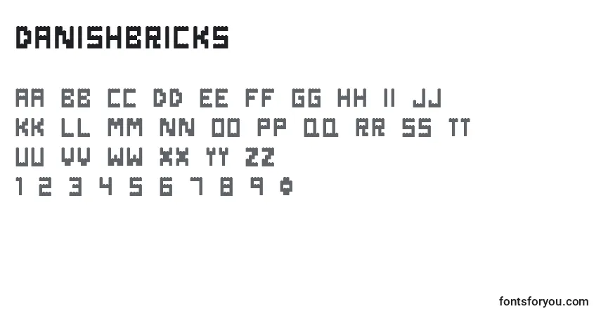 Шрифт DanishBricks – алфавит, цифры, специальные символы