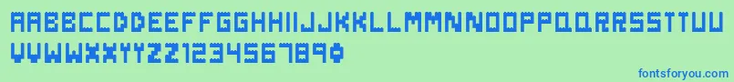 DanishBricks Font – Blue Fonts on Green Background