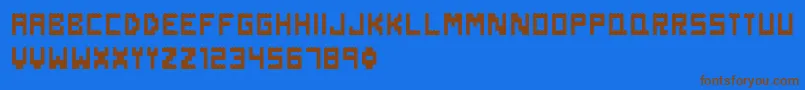 DanishBricks Font – Brown Fonts on Blue Background