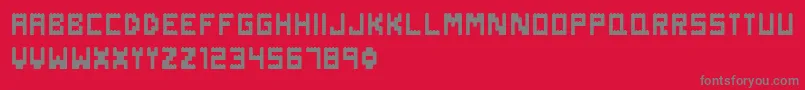 フォントDanishBricks – 赤い背景に灰色の文字