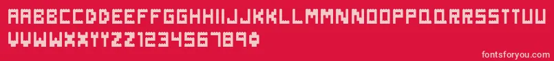 DanishBricks Font – Pink Fonts on Red Background