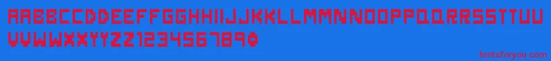 DanishBricks Font – Red Fonts on Blue Background