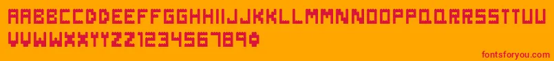DanishBricks Font – Red Fonts on Orange Background