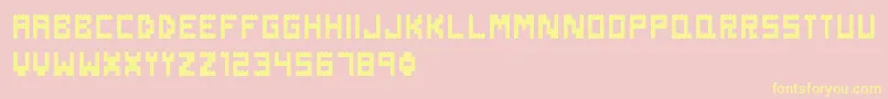 DanishBricks-Schriftart – Gelbe Schriften auf rosa Hintergrund