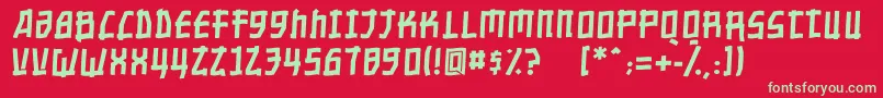 Nippontoonitalic Font – Green Fonts on Red Background