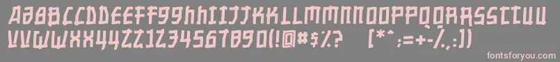 フォントNippontoonitalic – 灰色の背景にピンクのフォント