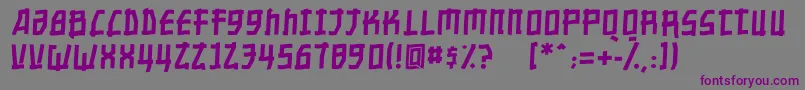 フォントNippontoonitalic – 紫色のフォント、灰色の背景