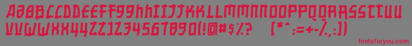 Шрифт Nippontoonitalic – красные шрифты на сером фоне