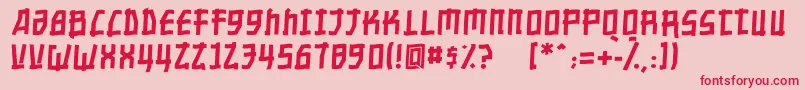 Nippontoonitalic Font – Red Fonts on Pink Background