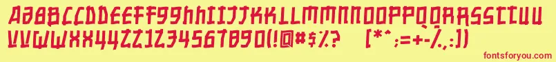 Nippontoonitalic Font – Red Fonts on Yellow Background