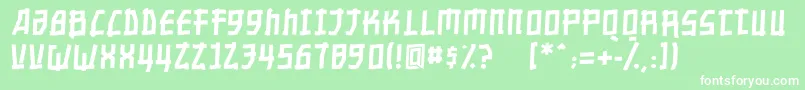 Nippontoonitalic Font – White Fonts on Green Background