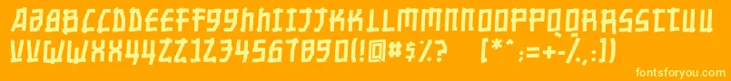 Nippontoonitalic Font – Yellow Fonts on Orange Background