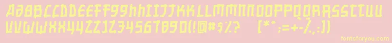 Nippontoonitalic-Schriftart – Gelbe Schriften auf rosa Hintergrund