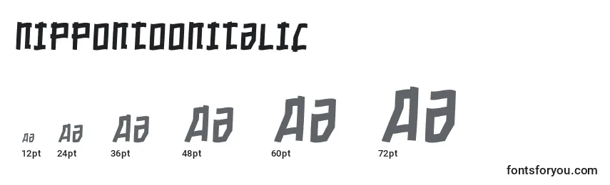 Размеры шрифта Nippontoonitalic