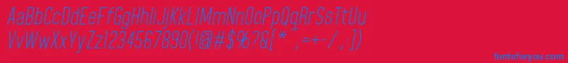 フォントHomeplanetbbItalic – 赤い背景に青い文字