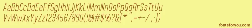HomeplanetbbItalic Font – Brown Fonts on Yellow Background