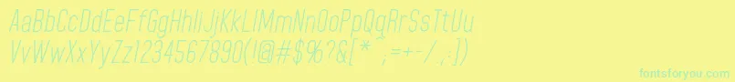 HomeplanetbbItalic Font – Green Fonts on Yellow Background
