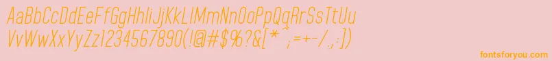 Fonte HomeplanetbbItalic – fontes laranjas em um fundo rosa