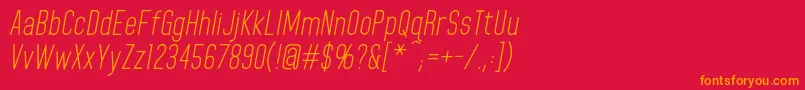 フォントHomeplanetbbItalic – 赤い背景にオレンジの文字