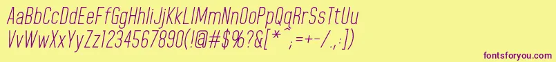 HomeplanetbbItalic Font – Purple Fonts on Yellow Background