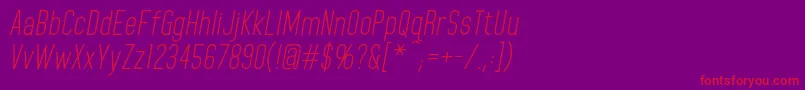 フォントHomeplanetbbItalic – 紫の背景に赤い文字