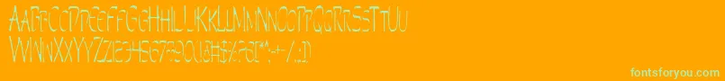 Perdv2c-Schriftart – Grüne Schriften auf orangefarbenem Hintergrund