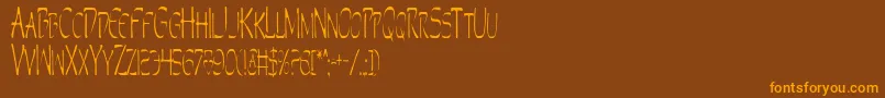 Perdv2c Font – Orange Fonts on Brown Background