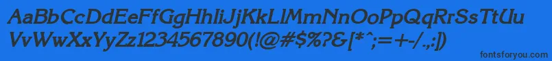 Karina ffy Font – Black Fonts on Blue Background