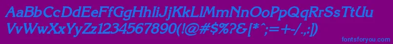 フォントKarina ffy – 紫色の背景に青い文字
