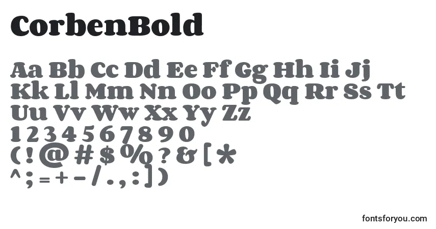 CorbenBoldフォント–アルファベット、数字、特殊文字