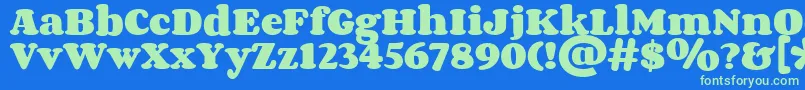 CorbenBold Font – Green Fonts on Blue Background